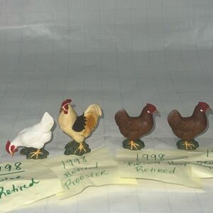 Schleich Vintage  Retired Rooster & Hen lot Chic
